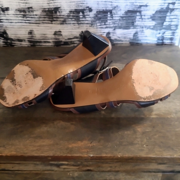 MARNI | Slingback Sandal in Brown, Black, and Blue Leather Size EU37 - Picture 6 of 7